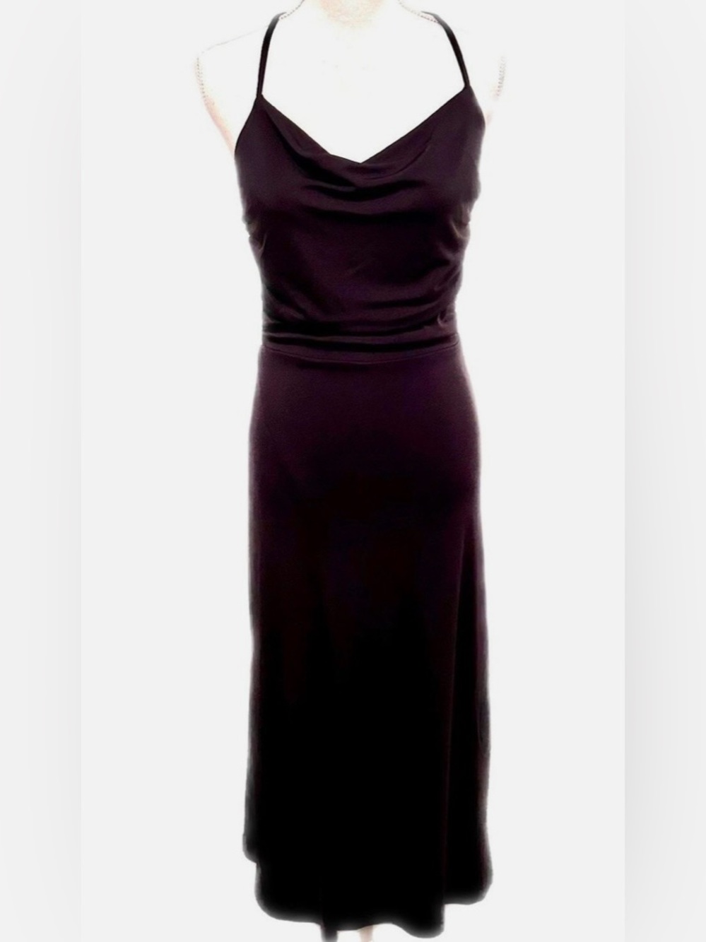 Jason Wu Black Slip Dress with Cowl Neck